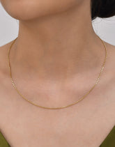 14K Solid Gold Espanzer Chain Necklace (1.07mm) - Elegant Fine Jewelry Gift for Her – Dainty Real Gold Everyday Jewelry - Delicate Luxury